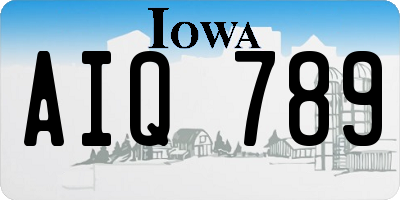 IA license plate AIQ789