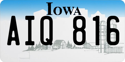 IA license plate AIQ816