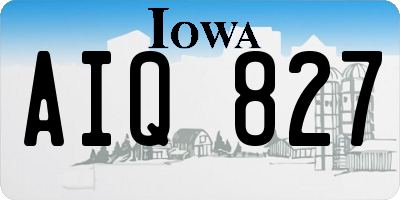 IA license plate AIQ827