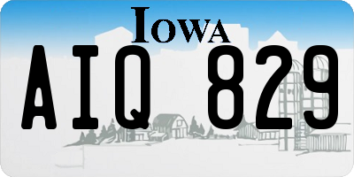 IA license plate AIQ829