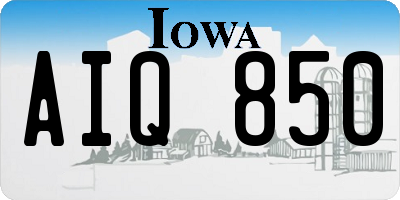 IA license plate AIQ850
