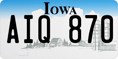 IA license plate AIQ870