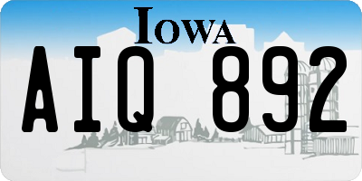 IA license plate AIQ892