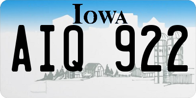 IA license plate AIQ922