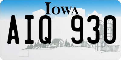 IA license plate AIQ930
