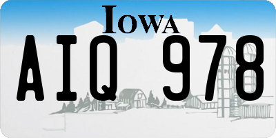 IA license plate AIQ978