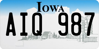 IA license plate AIQ987