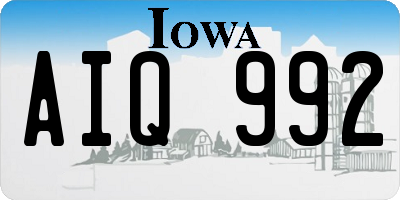 IA license plate AIQ992