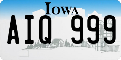 IA license plate AIQ999
