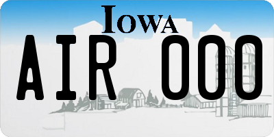 IA license plate AIR000