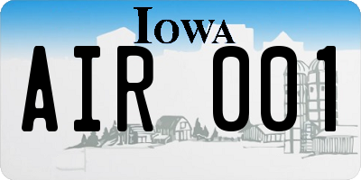 IA license plate AIR001