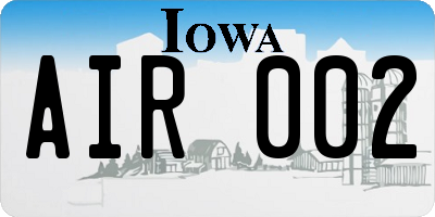 IA license plate AIR002