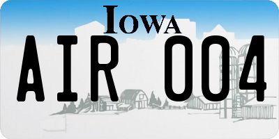 IA license plate AIR004
