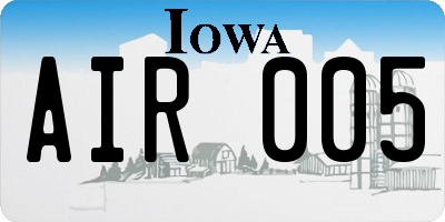 IA license plate AIR005