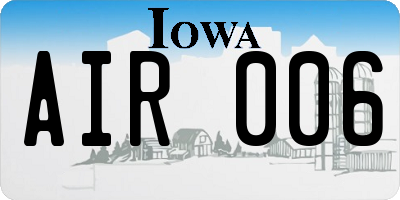 IA license plate AIR006