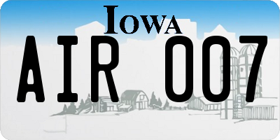 IA license plate AIR007