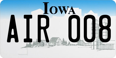 IA license plate AIR008
