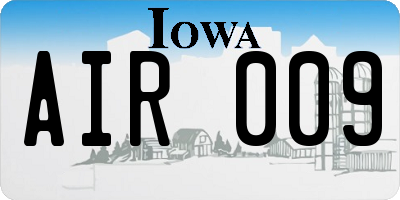IA license plate AIR009