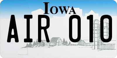 IA license plate AIR010