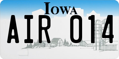 IA license plate AIR014