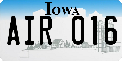 IA license plate AIR016
