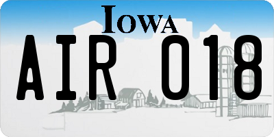 IA license plate AIR018
