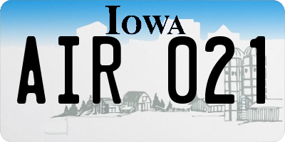 IA license plate AIR021