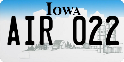 IA license plate AIR022