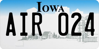IA license plate AIR024