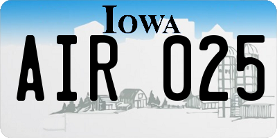 IA license plate AIR025
