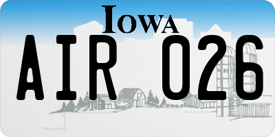 IA license plate AIR026