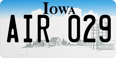 IA license plate AIR029