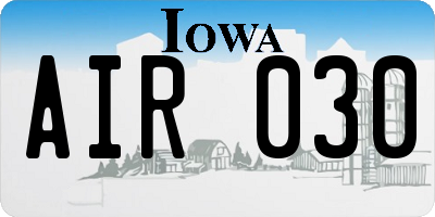 IA license plate AIR030