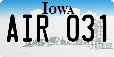 IA license plate AIR031