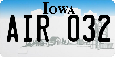 IA license plate AIR032
