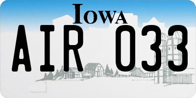 IA license plate AIR033
