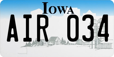 IA license plate AIR034