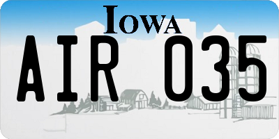 IA license plate AIR035