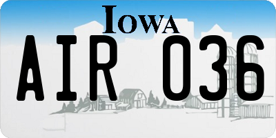 IA license plate AIR036