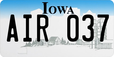 IA license plate AIR037