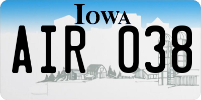 IA license plate AIR038