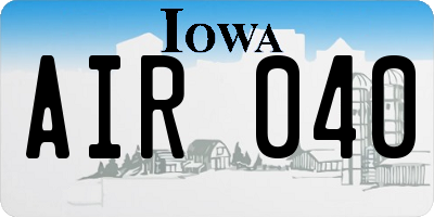 IA license plate AIR040