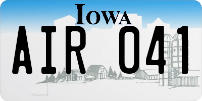 IA license plate AIR041