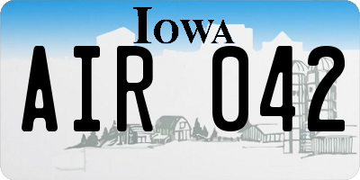 IA license plate AIR042
