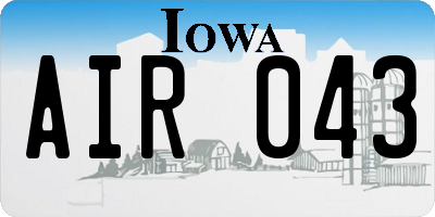 IA license plate AIR043