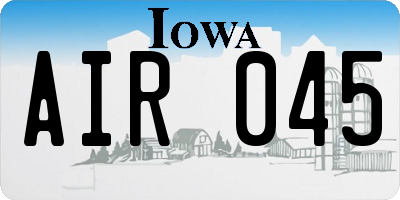 IA license plate AIR045