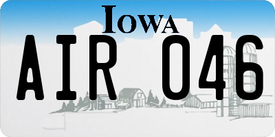 IA license plate AIR046