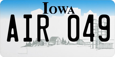 IA license plate AIR049