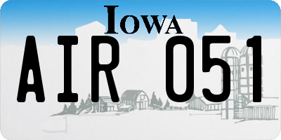 IA license plate AIR051