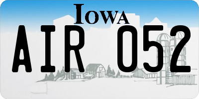 IA license plate AIR052